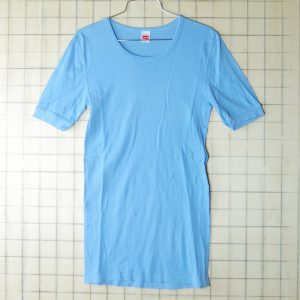 古着西ドイツ製　無地水色(ライトブルー)コットン100%ユーロTシャツ【con-ta】