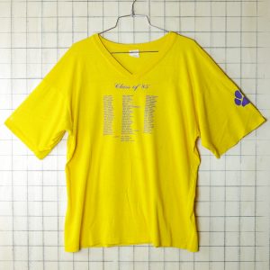 古着USA(アメリカ)製AransasPassPanthersVネックイエロー(黄色)Tシャツ