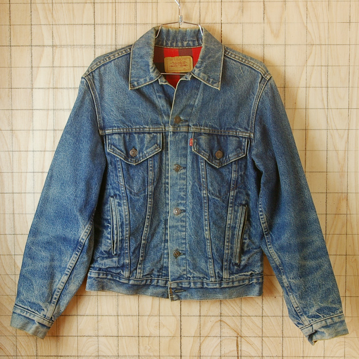 90s Levi's デニムジャケット アメリカ製 USA製 裏地チェックデニム