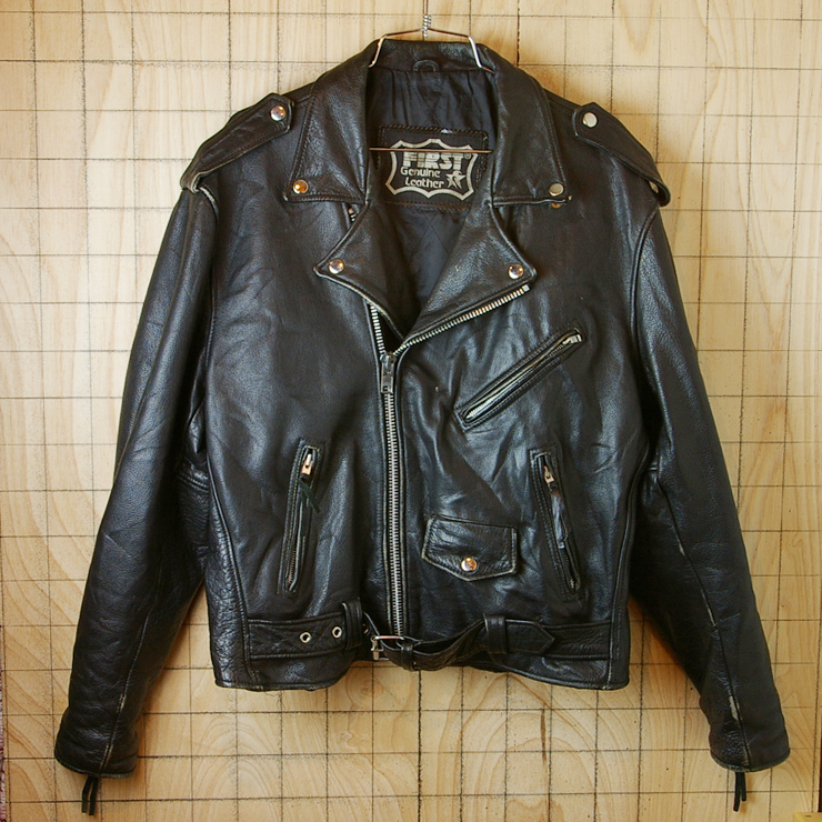 古着本革ブラックレザーライダースジャケット【FIRST Genuine Leather】 – ataco garage blog