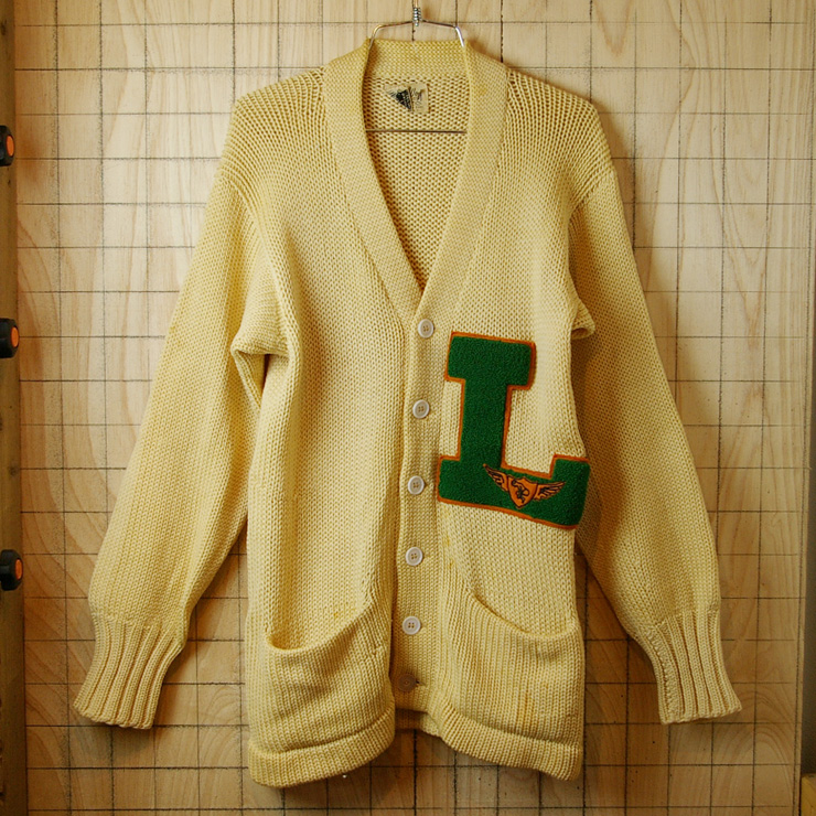 Vintage 40s Lettered Cardigan UPしました。 – ataco garage blog