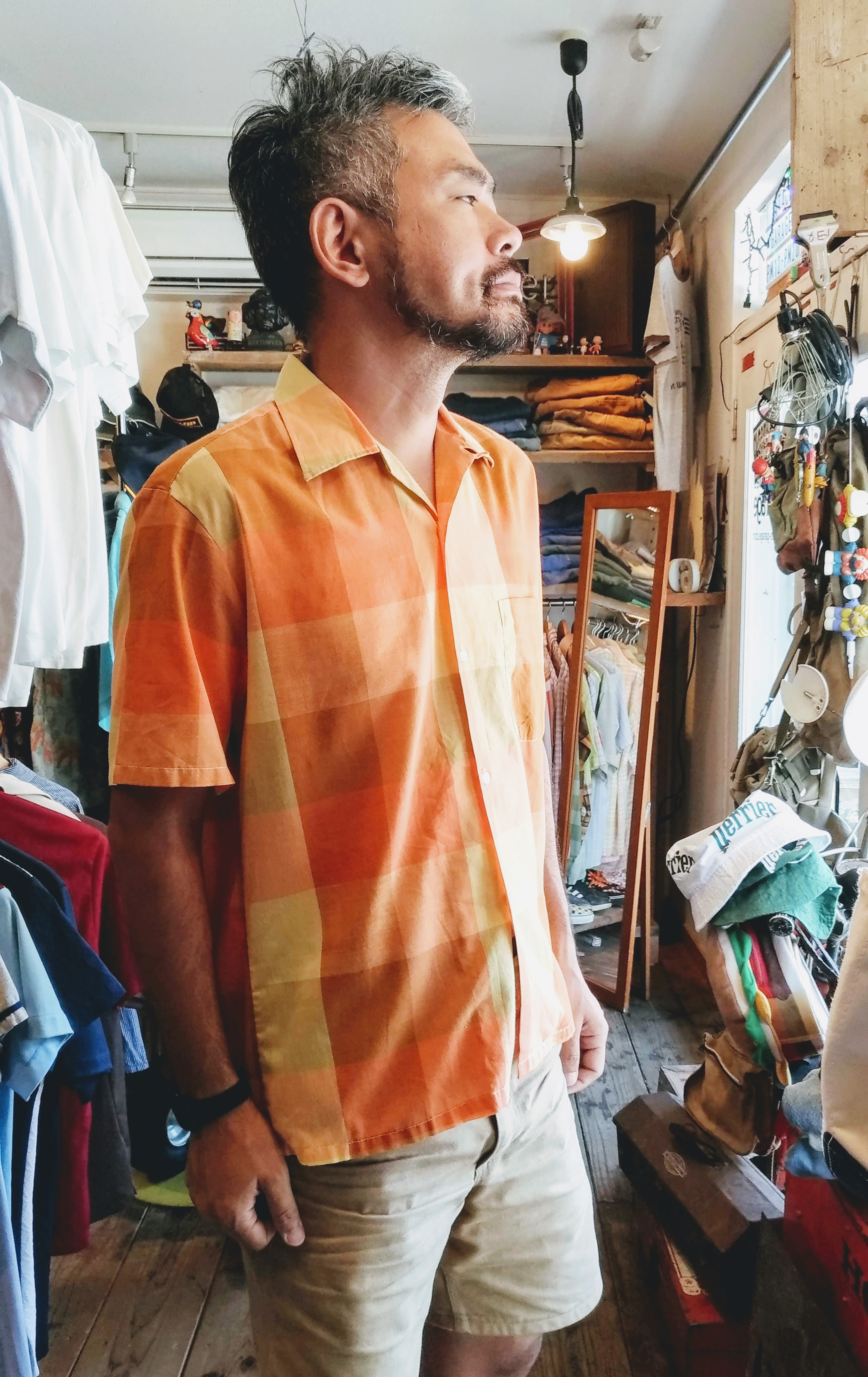 60s Pennleigh Checked S/S OPEN COLLAR SHIRT – ataco garage blog