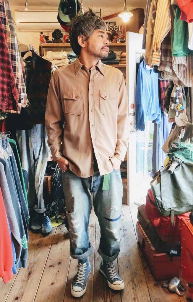 ss JACKSON RAYMOND Vintage Wool Gabardine Western shirt