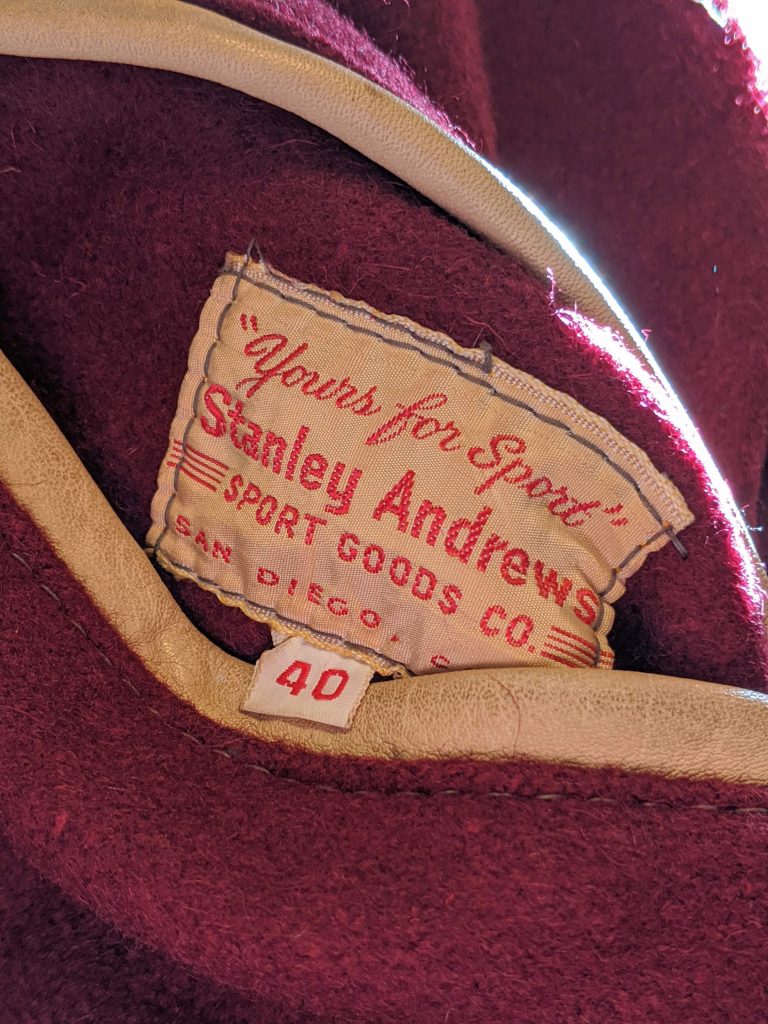 1950s USA Stanley Andrews Melton Wool Leather Varsity Jacket