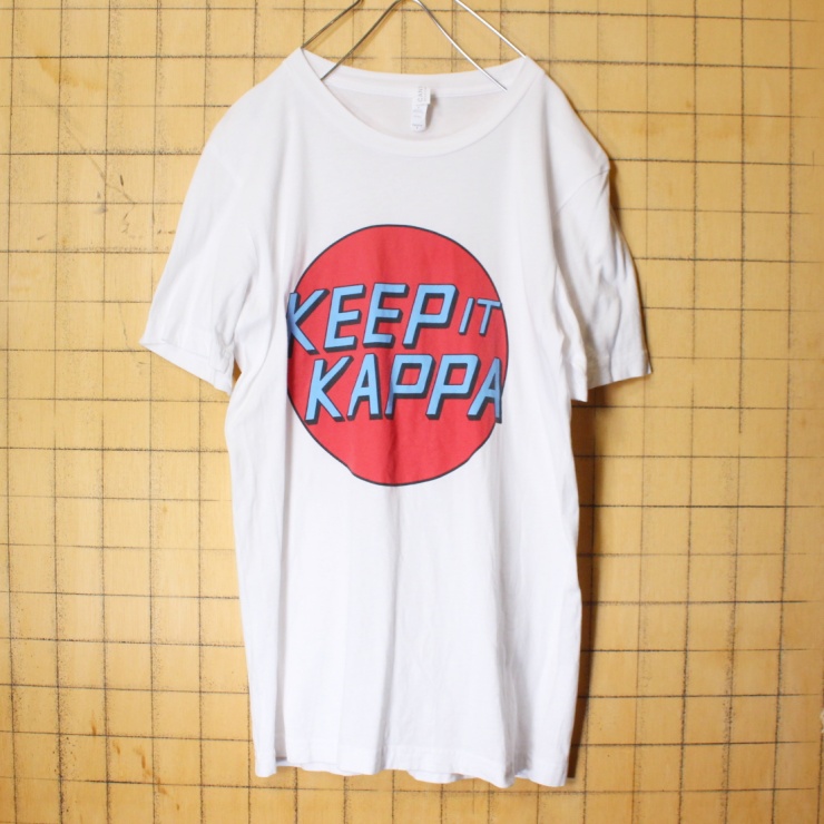 USA製 KEEP IT KAPPA プリント Tシャツ ホワイト 半袖 メンズS アメリカ古着