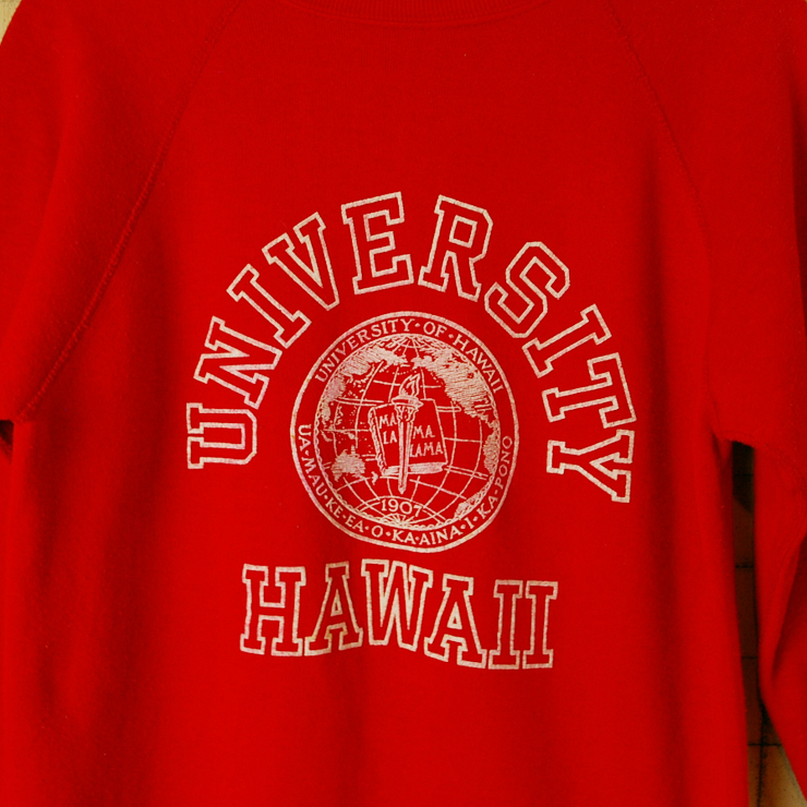 ビンテージ】アメリカ古着UNIVERSITY HAWAII(ハワイ大学)レッド(赤