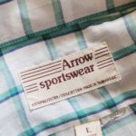 1970s-80s USA ARROW S/S Plaid Shirt Green Mens-L