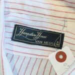 1970s-80s USA VAN HEUSEN S/S Stripe Shirt Red Mens-XL & 2024 Summer SALE