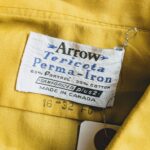 1970s-80s USA ARROW L/S Light Flannel Shirt Yellow Mens-L