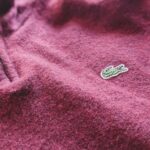 French LACOSTE Half Zip Wool Knit Sweater Bordeaux Mens-M