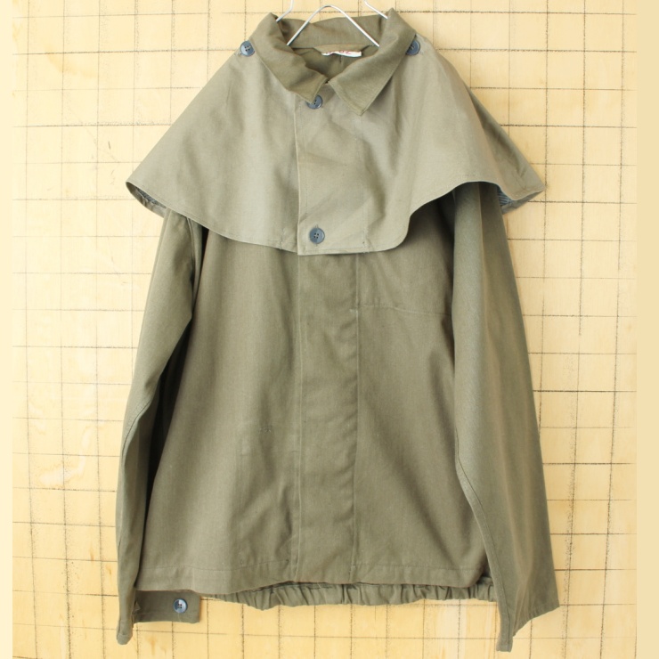 60s 70s 東ドイツ軍 フィールドジャケット メンズL相当 ミリタリー EURO 雨よけ ヨーロッパ古着 010825aw27