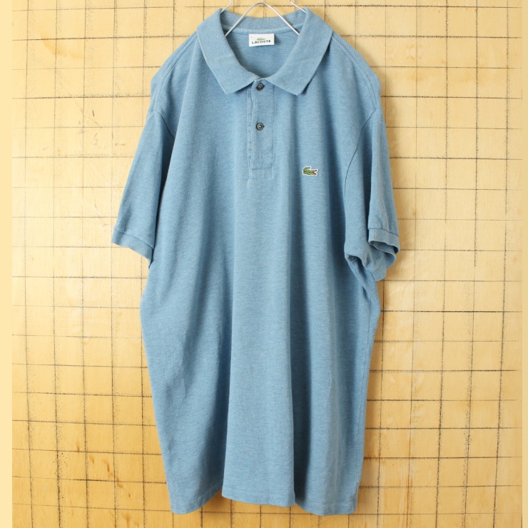 90s フレンチラコステ Lacoste 半袖 ポロシャツ ネイビー ブルー メンズL相当 ワンポイント ヨーロッパ古着