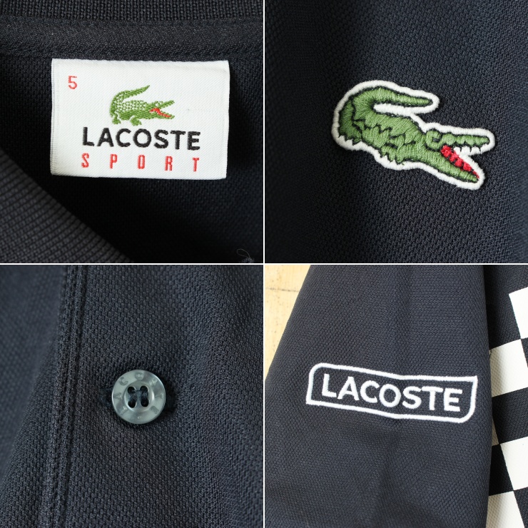 90s フレンチラコステ Lacoste SPORT 半袖 ポロシャツ ブラック メンズM相当 ワンポイント ヨーロッパ古着 / 古着屋ataco  garage