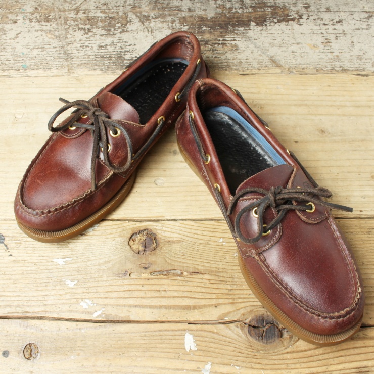 USA SPERRY TOP-SIDER スペリートップサイダー レザー モカシン デッキシューズ ローファー ブラウン US8.5 メンズ26.5cm相当 アメリカ古着