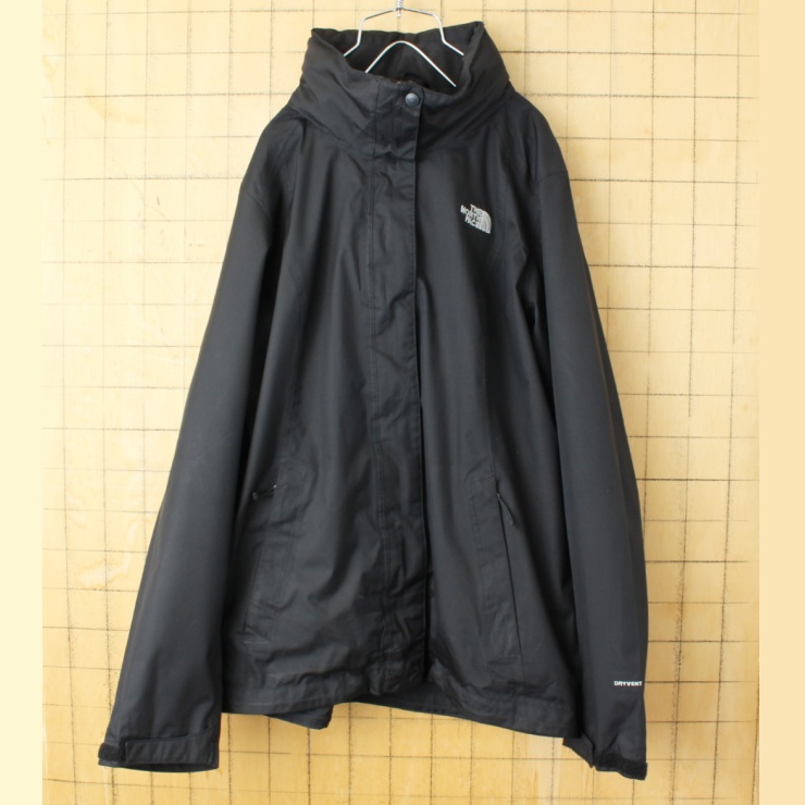 THE NORTH FACE ノースフェイス DRYVENT ジップアップ ジャケット ブラック レディースL マウンテンパーカー アメリカ古着