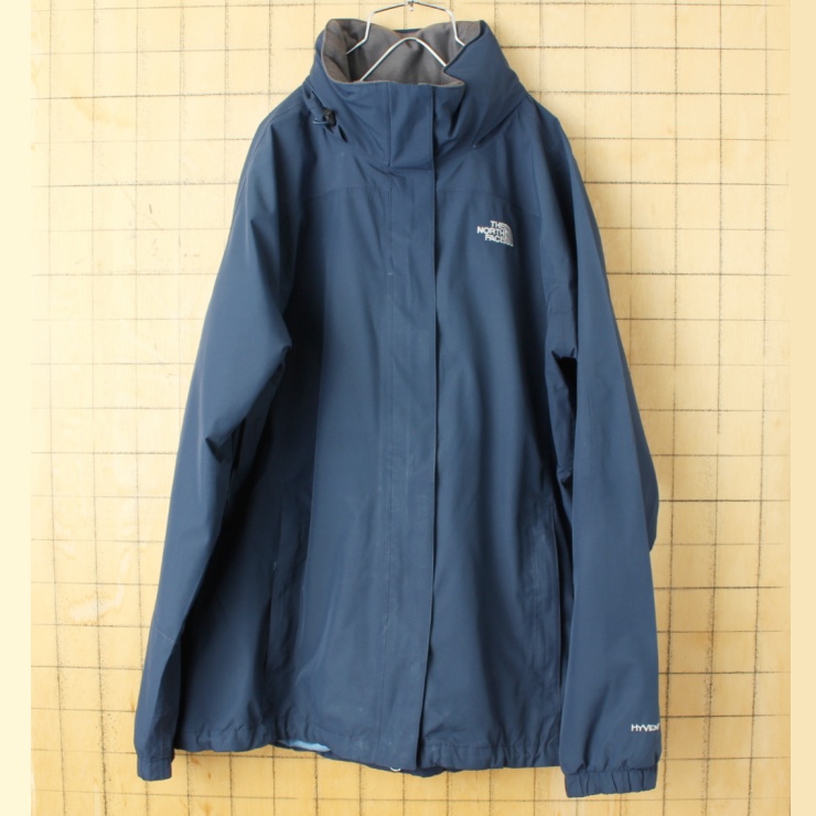 THE NORTH FACE ノースフェイス HYVENT ジップアップ ジャケット スモークブルー レディースL マウンテンパーカー アメリカ古着