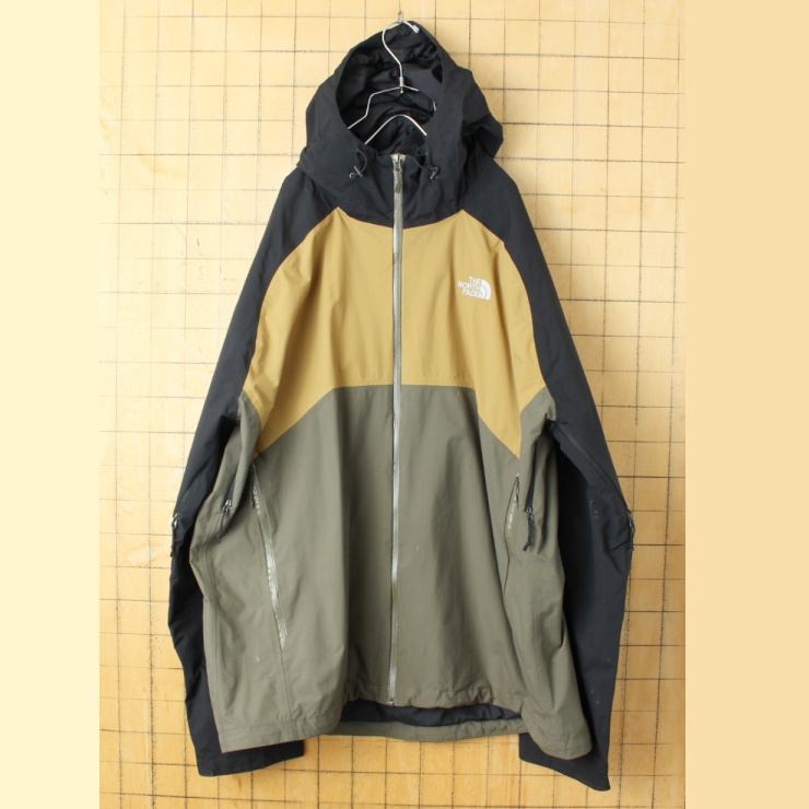 ビッグサイズ THE NORTH FACE ノースフェイス DRYVENT ジップアップ ジャケット ブラック カーキ メンズXXL マウンテンパーカー アメリカ古着